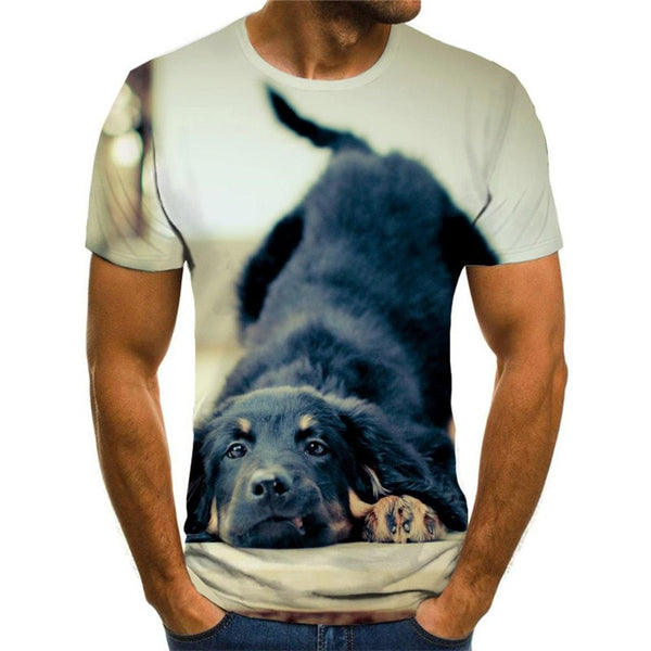 t shirt dog shirt tee Puppy Cute animal big Smart dogs art costume men's Casual