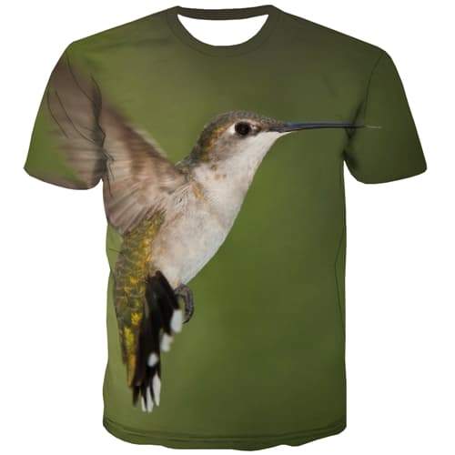 Animal T-shirt Men Hummingbird Tshirt Printed Lovely T-shirts 3d Funny Tshirts Novelty Street Tshirts Cool Short Sleeve summer - KYKU