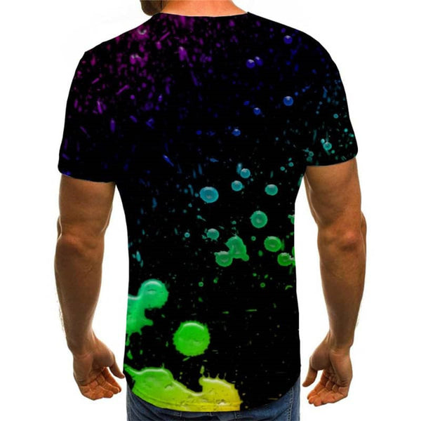 
shirt abstract  top tee personality  fun geometric colorful art Casual men's art costume
                