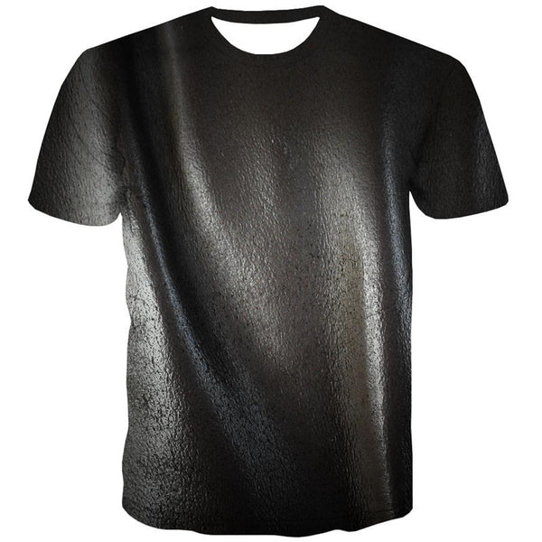 
Reflective black leather texture tshirt special texture Casual shirt 3D art costume different Casual men
                
