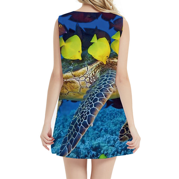 
Fish Dress Women Animal Tank Tracksuits Ladies Dresses Ocean Short Turtle Sexy Womens Clothing Summer
                
