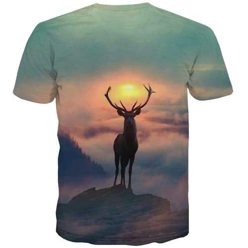 
Deer T-shirt Men Animal Tshirts Casual Elk T-shirts 3d Moon T shirts Funny Forest Tshirts Novelty Short Sleeve Full Print Unisex - KYKU
                