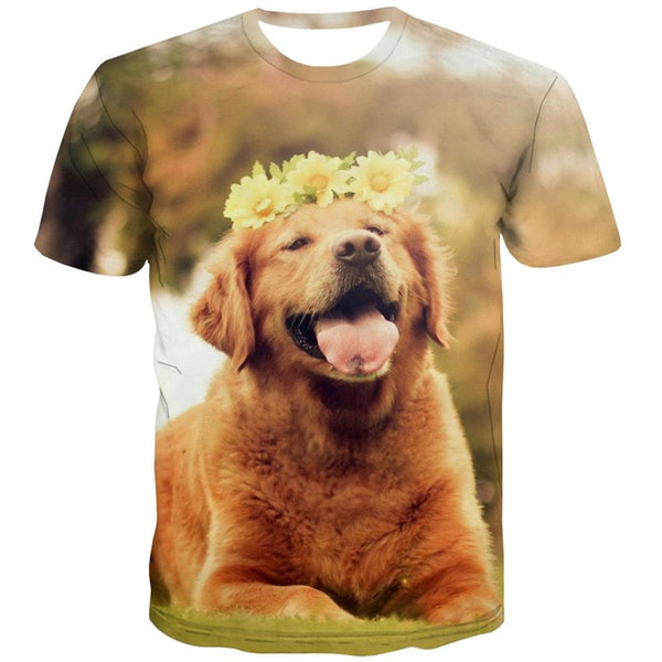 
Golden Retriever dog tshirt Cool Puppy Cute Pets Cool man art costume big Smart dogs
                