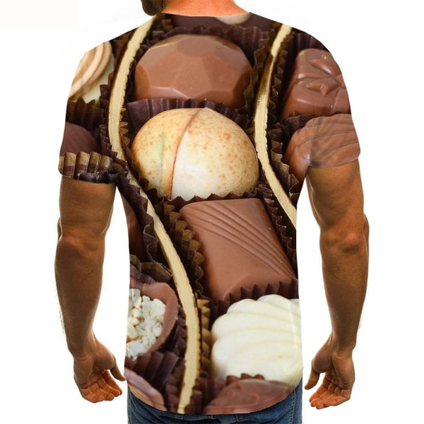 
Chocolate T shirt Men Food Anime Clothes Party Shirt Print Harajuku Tshirts Casual
                