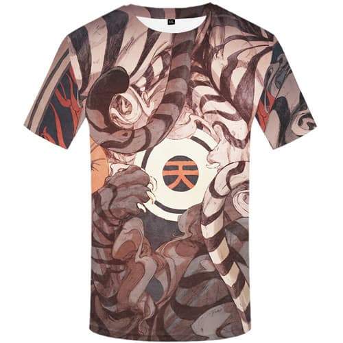 Tiger T shirts Men Animal T-shirts 3d Yinyang Tshirts Casual Gothic Tshirts Novelty Short Sleeve Full Print Men women Tee Top - KYKU