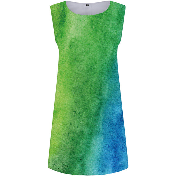 Art Dress Women Graffiti 3d Print Green Office Gothic Vestido Sexy Womens Clothing Casual