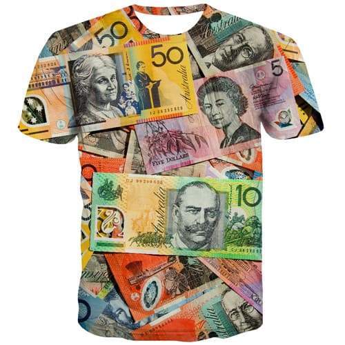 Money T shirts Men Graffiti Tshirts Novelty Colorful T-shirts Graphic Character Shirt Print Gothic Tshirt Anime Short Sleeve - KYKU