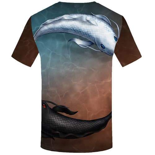 
Carp T-shirt Men Fish Tshirt Printed Animal Tshirts Cool Tropical Tshirt Anime Yinyang T-shirts Graphic Short Sleeve Hip hop - KYKU
                