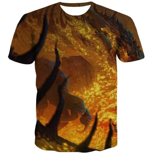 Flame T shirts Men Anime T-shirts 3d Terror Tshirt Anime Halloween Tshirts Cool Hip Hop Shirt Print Short Sleeve summer - KYKU
