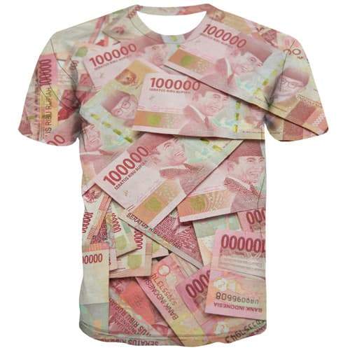 Money T-shirt Men Indonesian Shield Tshirts Cool Indonesia T-shirts Graphic Harajuku Tshirt Anime Gothic Tshirt Printed - KYKU