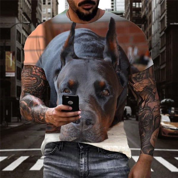 
dog shirts Puppy Cute animal t shirt 3D art costume Casual big Smart dogs men's
                