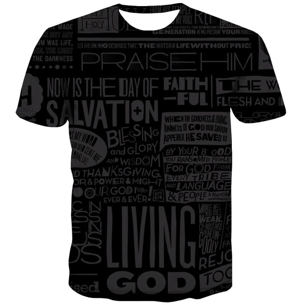 
black letters tshirt Hip hop tshirt 3D special texture Cool different art costume men
                