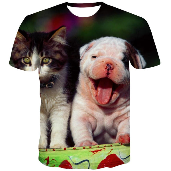 
animal shirtHip hop tshirt 3D docile petsart costume Casual cat and dog men
                
