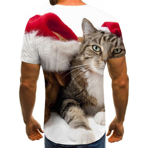 
animal shirt Hip hop tshirt 3D docile pets art costume Casual cat and dog men
                