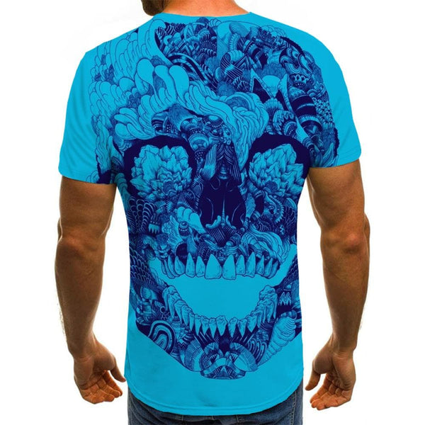 
Skull T shirt Men Hip Hop Anime Clothes Punk Rock Tshirts Casual Blue T-shirts 3d
                