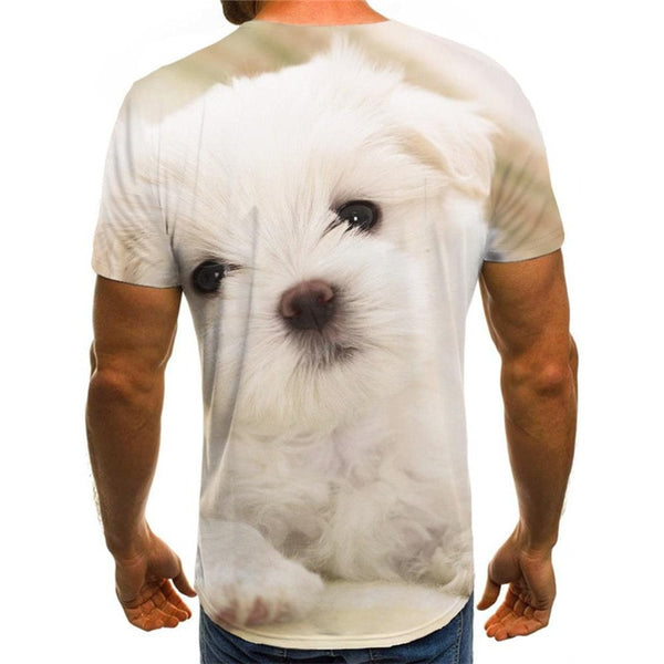 
t shirts Little White dog Puppy Cute Pets Cool art costume big Smart dogs man Casual
                