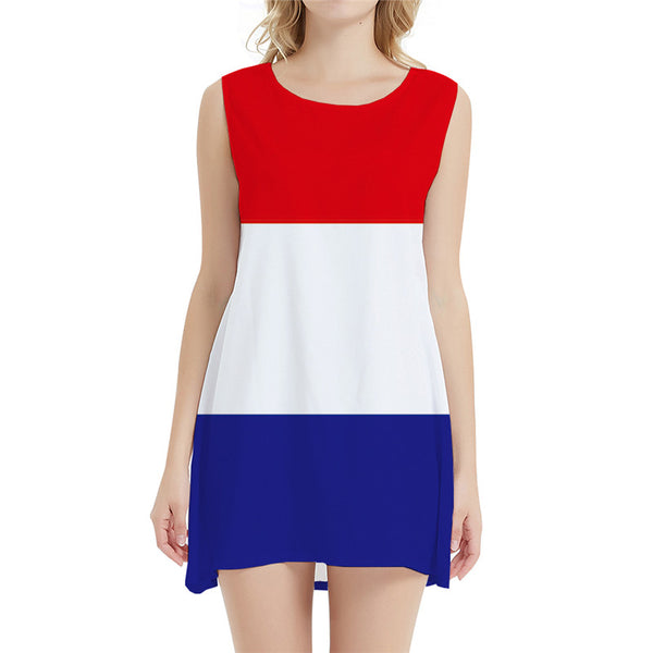 Dutch Flag Dress Women Netherlands Sexy Colorful Beach Harajuku Party Womens Clothing Tassel
