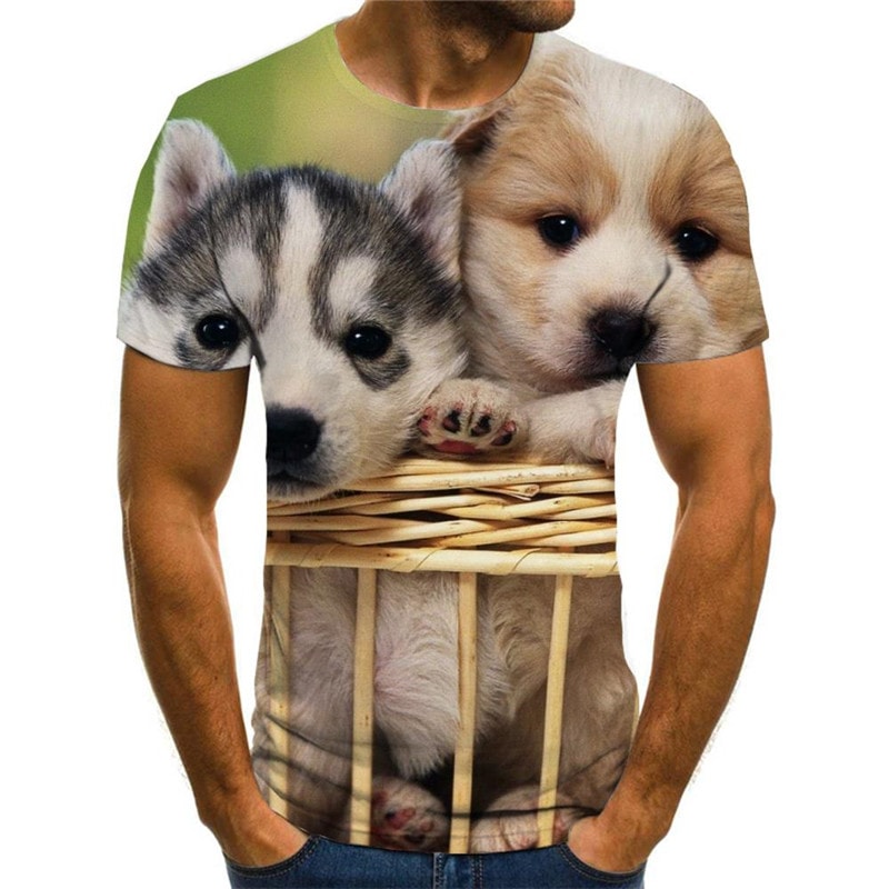 tshirts Husky dog Puppy Cute Pets Print clothes art costume men big Smart Husky dogs Casual