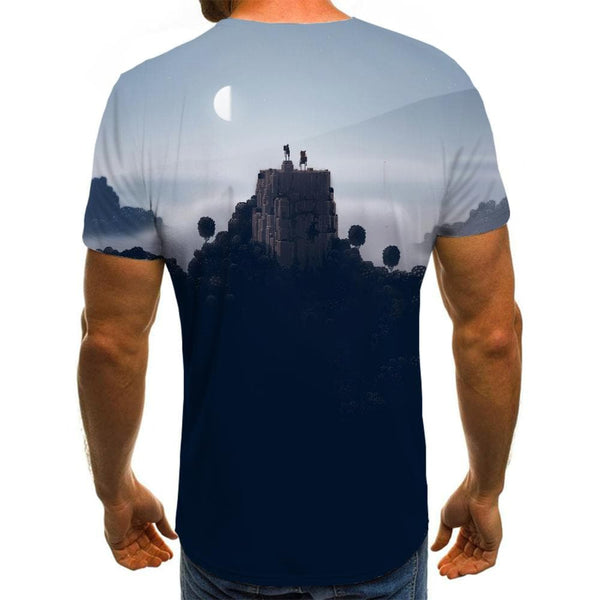 
Moon T-shirt Men Landscape Shirt Print Cloud T-shirts 3d Forest Tshirt Printed
                