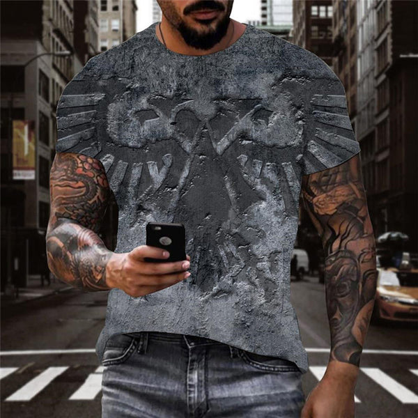 
Black metallic texture tshirt 3D tshirt special texture men Casual different art costume
                