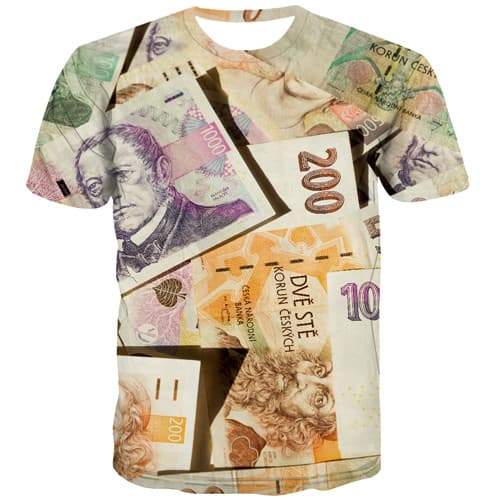 Money T shirts Men Czech Republic Tshirt Anime Character Shirt Print Harajuku T-shirts Graphic Abstract Tshirts Novelty - KYKU