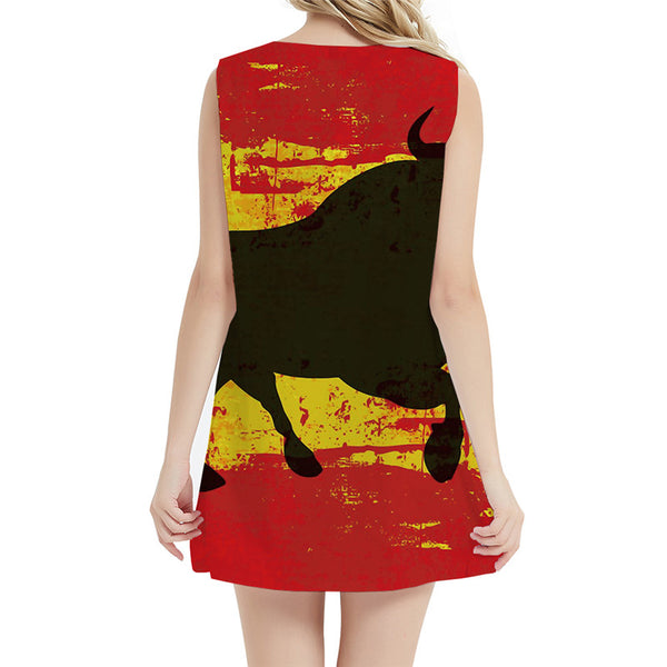 
Cattle Dress Women Animal Ladies Dresses Graffiti Sundress Spain Vestido Sexy Art 3d Print Womens Clothing Summer
                