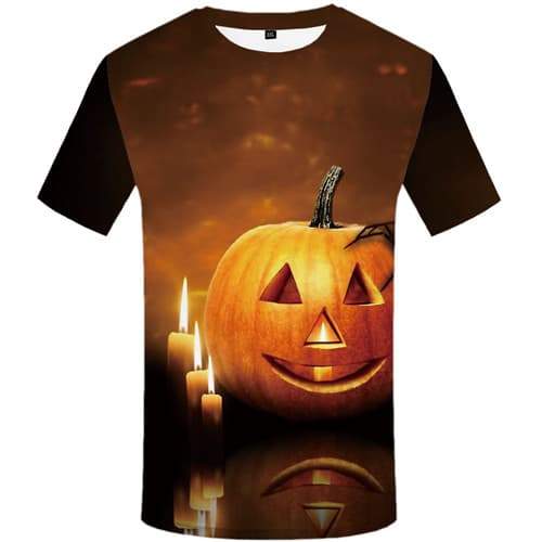 Halloween T-shirt Men Pumpkin Shirt Print Lantern T-shirts Graphic Cosplay T-shirts 3d Short Sleeve Full Print Unisex Tee Top - KYKU