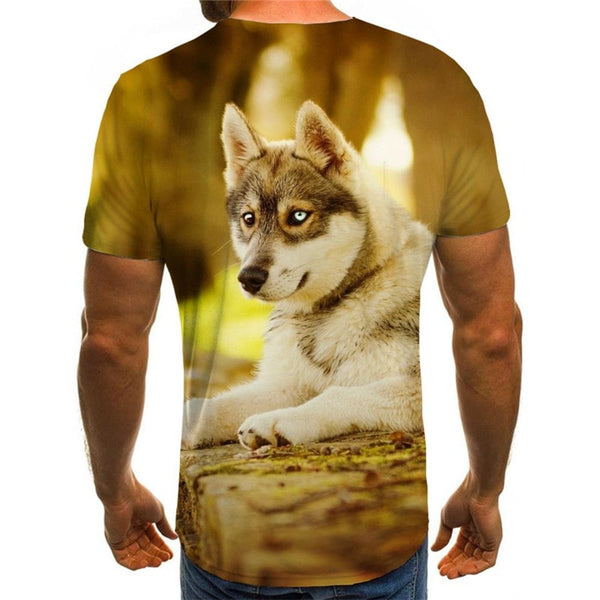 
Husky dog tshirt Puppy Cute Pets tee shirt big Smart Husky dogs men Casual art costume
                