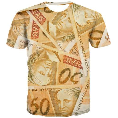 Money T shirts Men Funny Tshirts Novelty Vintage Tshirt Anime Harajuku Tshirt Printed Gothic Shirt Print Short Sleeve Full Print - KYKU
