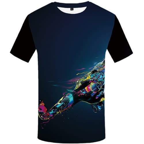 Galaxy Space T shirts Men Graffiti T shirts Funny Colorful T-shirts Graphic Harajuku T-shirts 3d Short Sleeve Hip hop Men women - KYKU
