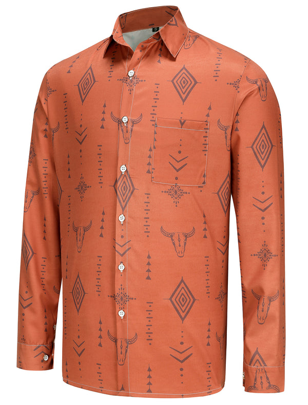 
KYKU Cowboy Shirts for Men Western Button Down Shirt Long Sleeve Dress Shirts Casual Clothing with Pocket
                