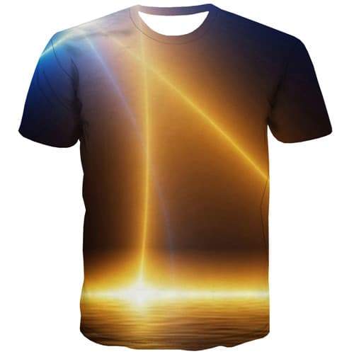 Galaxy Space T-shirt Men Flame Tshirts Cool Lightning Shirt Print Harajuku Tshirt Printed Gothic Tshirts Novelty Short Sleeve - KYKU