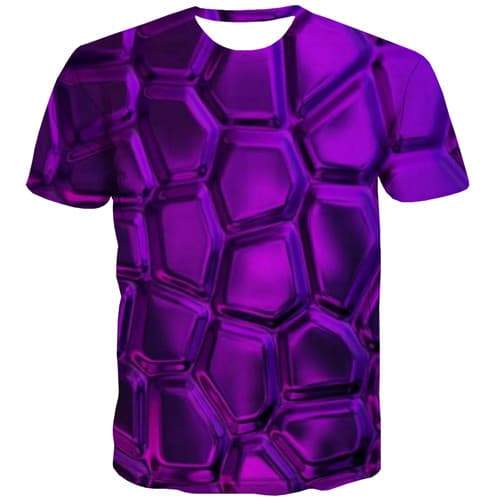 Psychedelic T-shirt Men Geometric T-shirts 3d Purple Tshirts Casual Abstract T shirts Funny Gothic Tshirt Printed Short Sleeve - KYKU