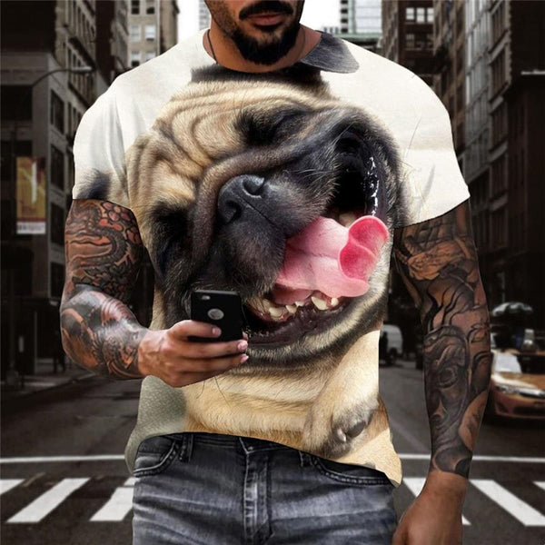 
tshirts dog Puppy Cute animal Hip hop tshirt 3D men's big Smart dogs art costume Casual
                