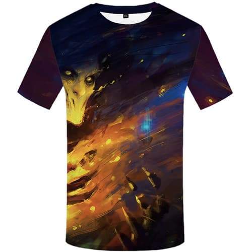 Skull T shirts Men Graffiti Shirt Print Psychedelic Tshirts Cool Space T-shirts 3d Harajuku Tshirts Novelty Short Sleeve summer - KYKU