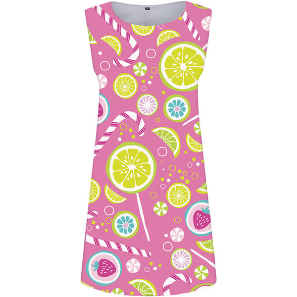 Candy Dress Women Graphics Sexy Lemon Office Purple Short Womens Clothing Summer