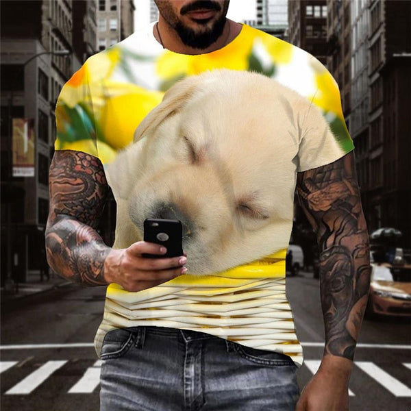 
Golden Retriever dog shirts Puppy Cute Pets tee top man Cool art costume big Smart dogs
                