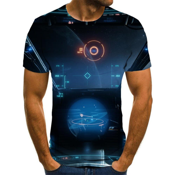 shirt Airship air ship Print clothes art costume Cool men flying ship
