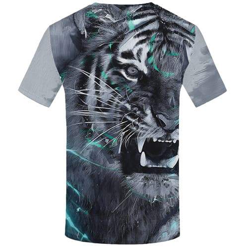 
Tiger T shirts Men Gray Tshirts Casual Animal T-shirts 3d Gray Tshirt Printed Cartoon Tshirt Anime Short Sleeve Punk Rock Men - KYKU
                