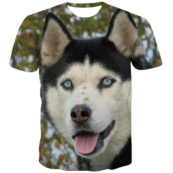 
Husky dog shirt Puppy Cute Pets clothing big Smart Husky dogs Casual art costume men
                