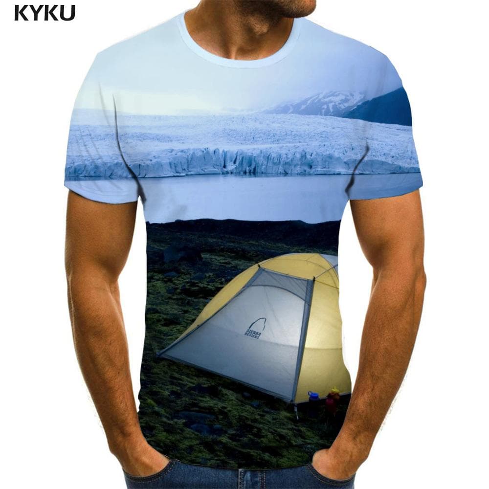 Snow Mountain T shirt Men Landscape Shirt Print Love T-shirts 3d Mens Clothing
