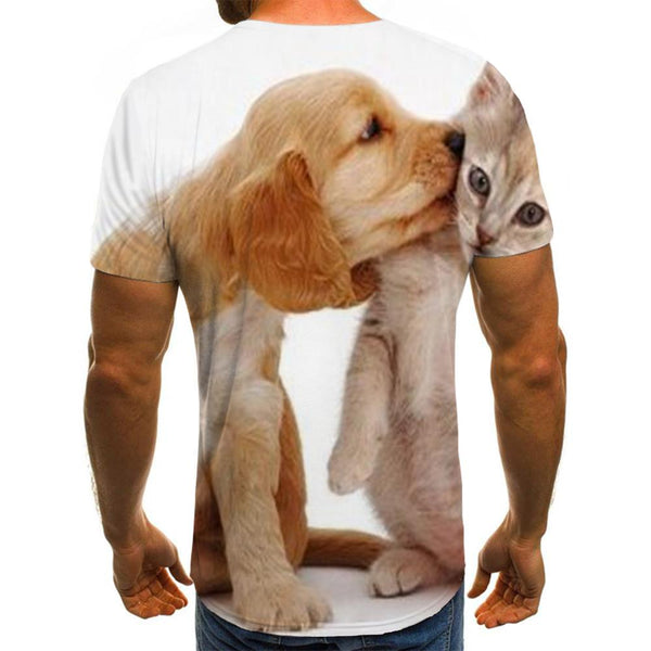 
animal shirtFunny 3D t shirt docile petsCool art costume cat and dog men
                
