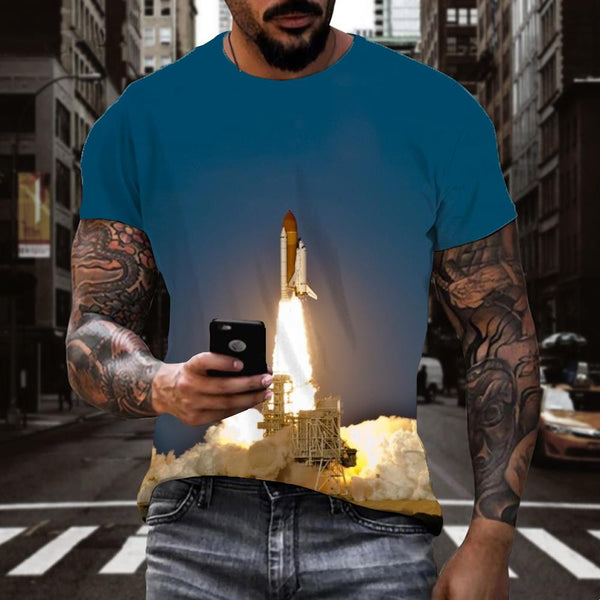 
t shirt Airship air ship Hip hop tshirt 3D Cool flying ship men art costume
                