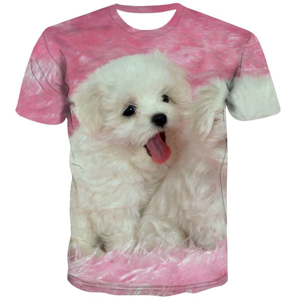
Little White dog shirts Print clothes Puppy Cute Pets man Casual art costume big Smart dogs
                