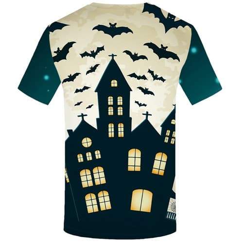 
Halloween T shirts Men Castle Tshirts Casual Bat Tshirt Printed Animal T-shirts Graphic Party T shirts Funny Short Sleeve summer - KYKU
                