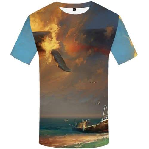 Art T-shirt Men Graffiti T-shirts Graphic Animal Shirt Print Ocean T shirts Funny Cartoon T-shirts 3d Short Sleeve Fashion - KYKU