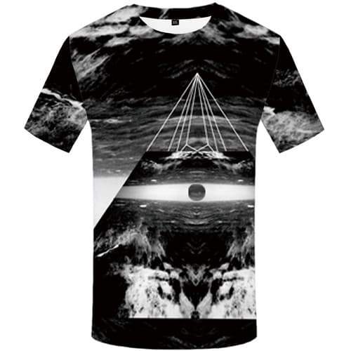 Eye T shirts Men Geometric Flower Tshirt Printed Black Tshirts Casual Galaxy Space Tshirts Novelty Rock Tshirts Cool - KYKU