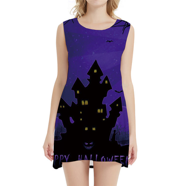 KYKU Halloween Dress Women Castle Vestido Sexy Evening Party Harajuku Boho Blue Korean Style Womens Clothing Summer New