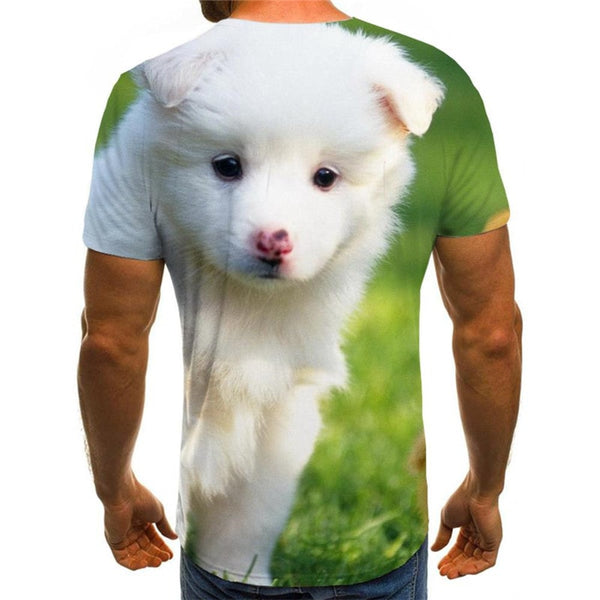 
Little White dog t shirts Cool Puppy Cute Pets art costume big Smart dogs Casual man
                