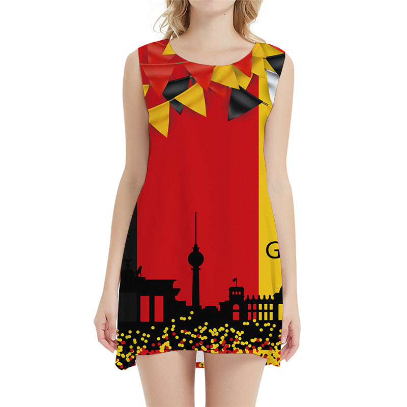 Geometric Dresses Women Germany Ladies Dresses Flag 3d Print Ink Bodycon Dress Harajuku Vestido Sexy Womens Clothing Party